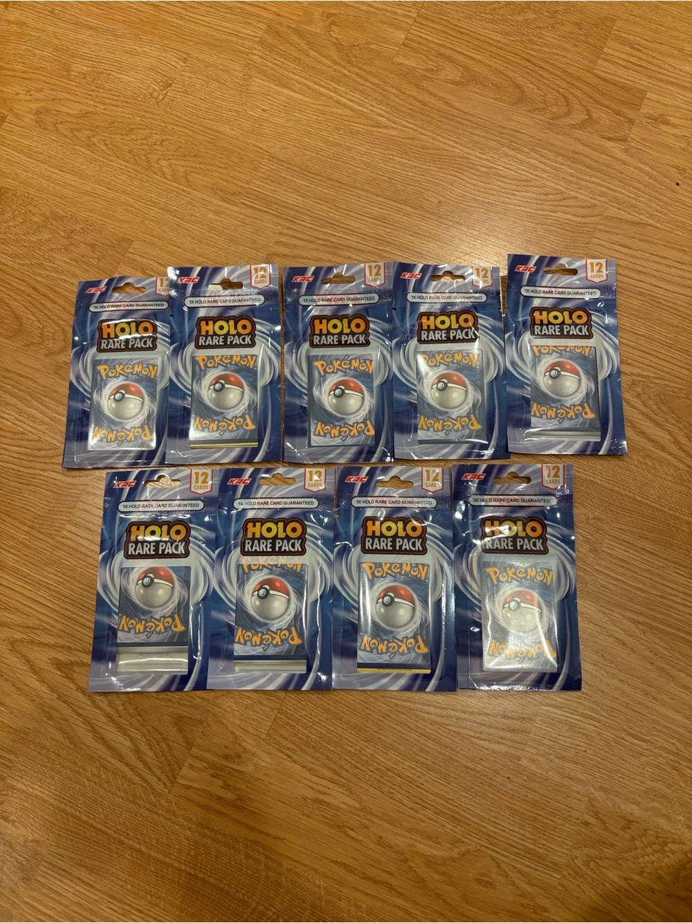 Pokemon Holo Rare Pack - Blue and White Packaging (9 Packs)